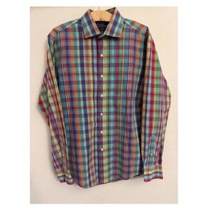 Polo by Ralph Lauren Regent Custom Fit Plaid Long Sleeve Button Down Shirt L